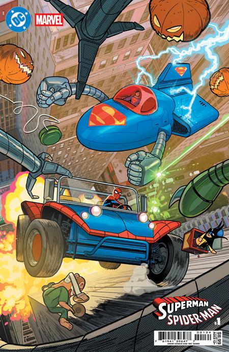 DC Marvel Superman Spider-Man #1 (One Shot) Cover T Evan Doc Shaner Supermobile & Spider Mobile Card Stock Variant