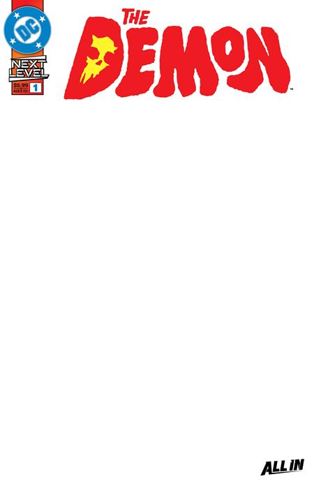 Demon #1 Cover F Blank Card Stock Variant