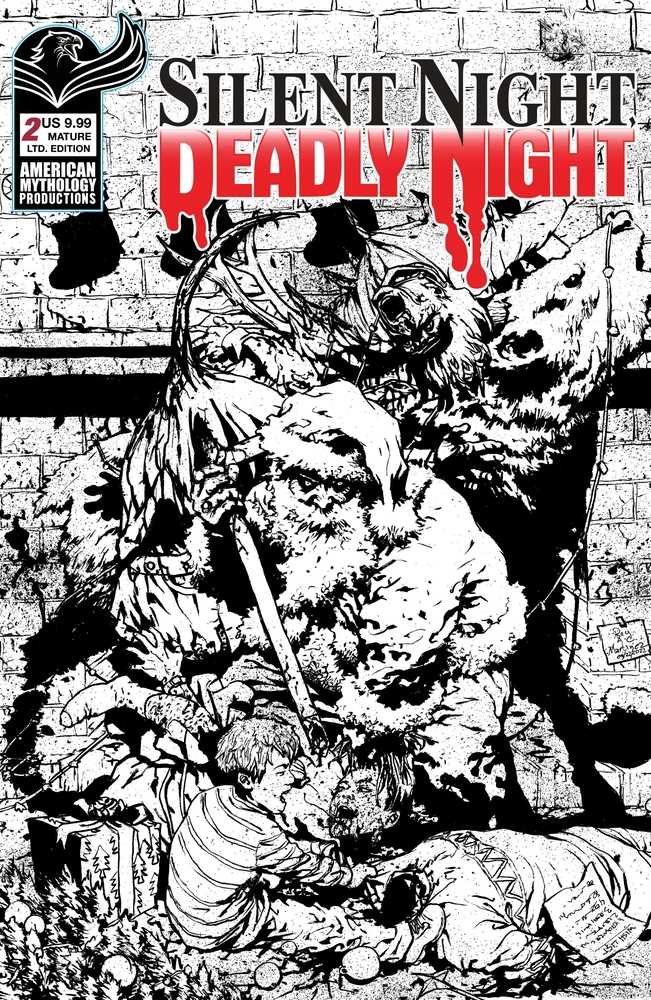 Silent Night Deadly Night #2 Main Cover D 1/350 Black & White Limited Edition (Mr