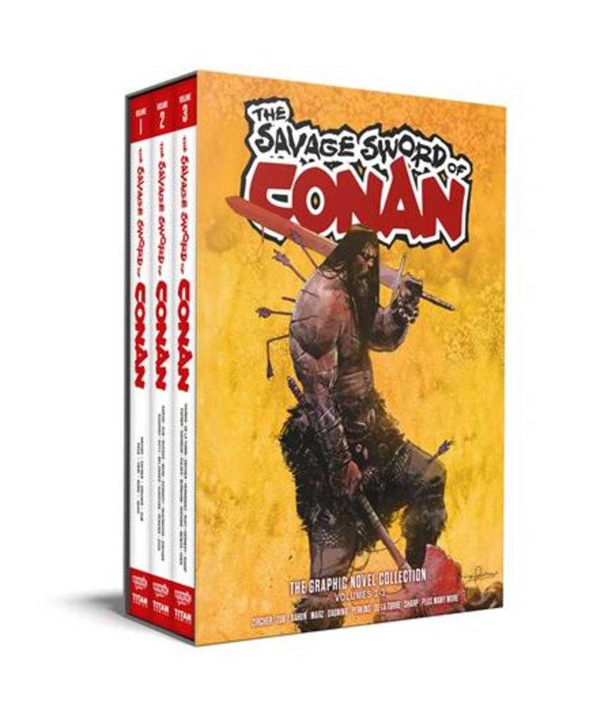 Savage Sword Of Conan Hardcover Volume 01 03 Slipcase Set Direct Market Edition Gerardo Zaffino Cover (Mature)