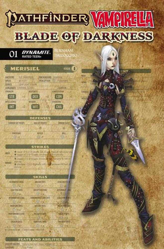 Pathfinder Vampirella Blade Of Darkness #1 Cover C Wayne Reynolds Character Sheet Variant