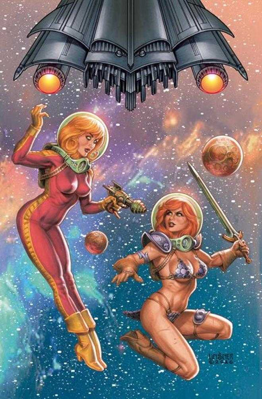 Red Sonja Barbarella #1 Cover G Joseph Michael Linsner Foil Full Art Variant