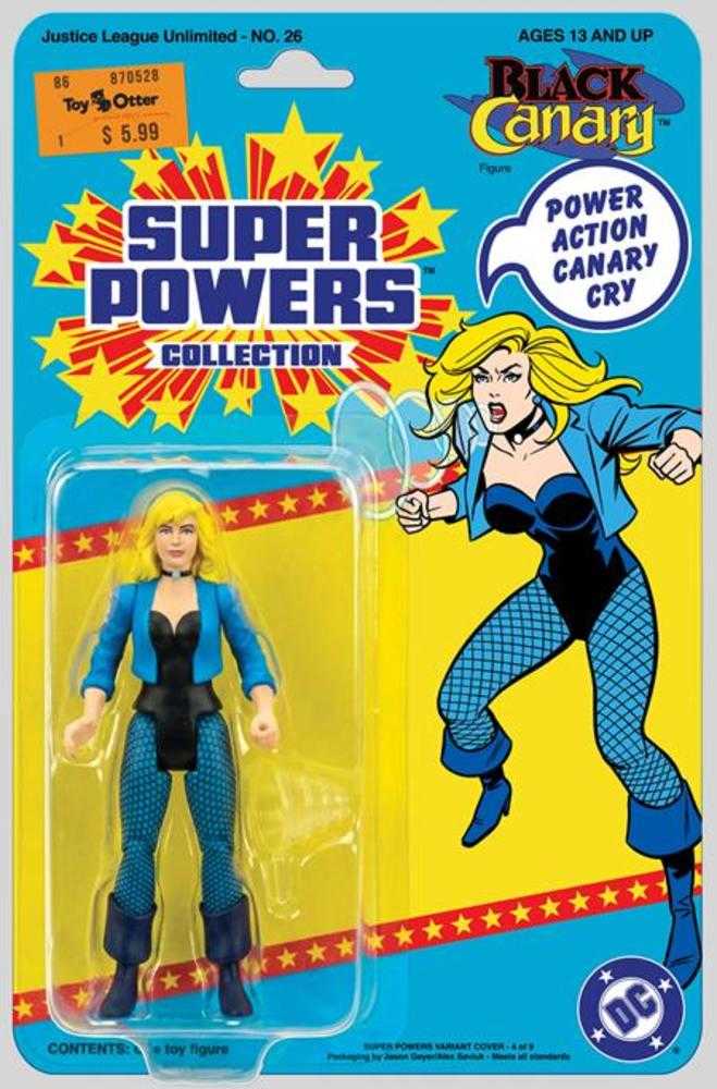 Justice League Unlimited #26 Cover E Jason Geyer & Alex Saviuk Black Canary Super Powers Action Figure Card Stock Variant