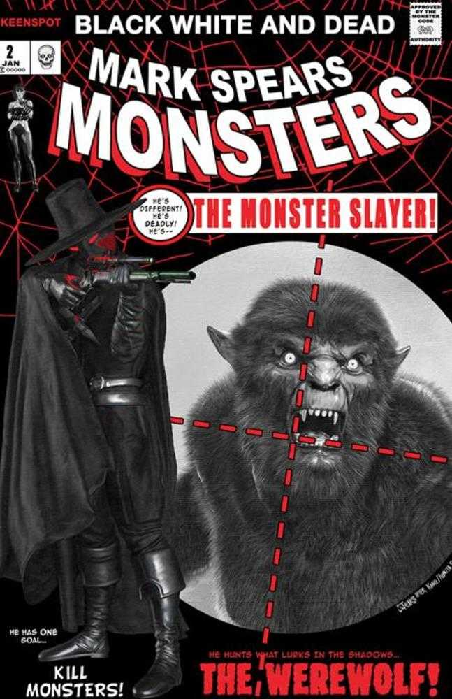 Mark Spears Monsters #2 4th Printing Black White & Dead Edition Cover D Mark Spears Asm #129 Homage Variant