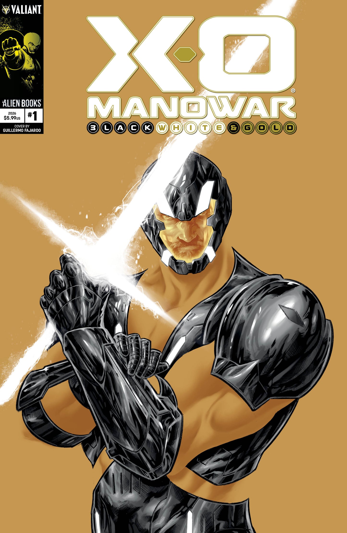 X O Manowar Black, White & Gold #1 Cover A (Fajardo)