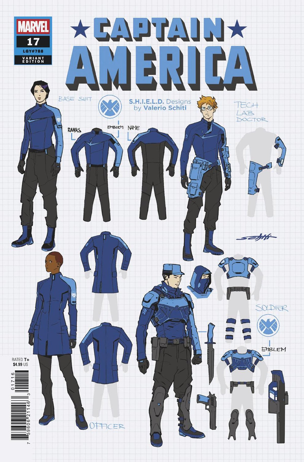 Captain America #17 Valerio Schiti Design Variant