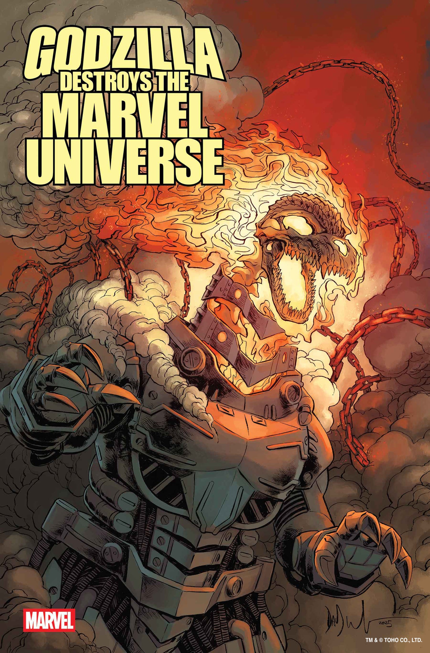 Godzilla Destroys The Marvel Universe #2 Dave Wachter Marvelized Ghost Rider-Zilla Variant