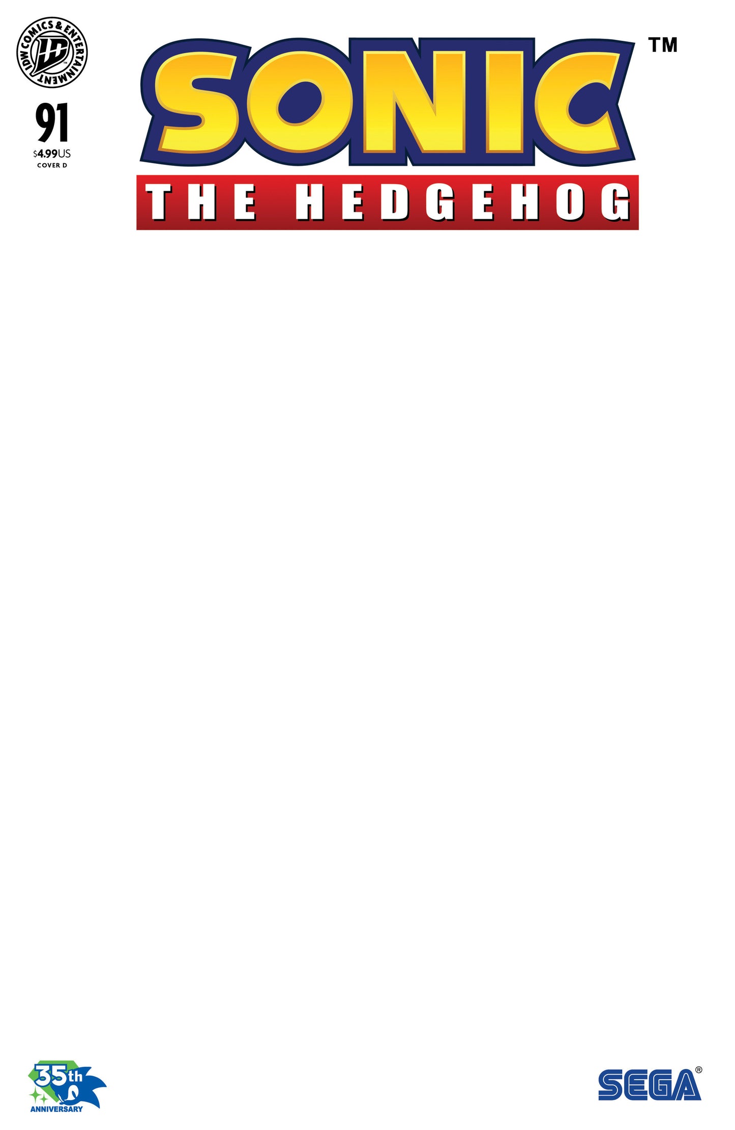 Sonic The Hedgehog #91 Variant D (Sketch Variant)
