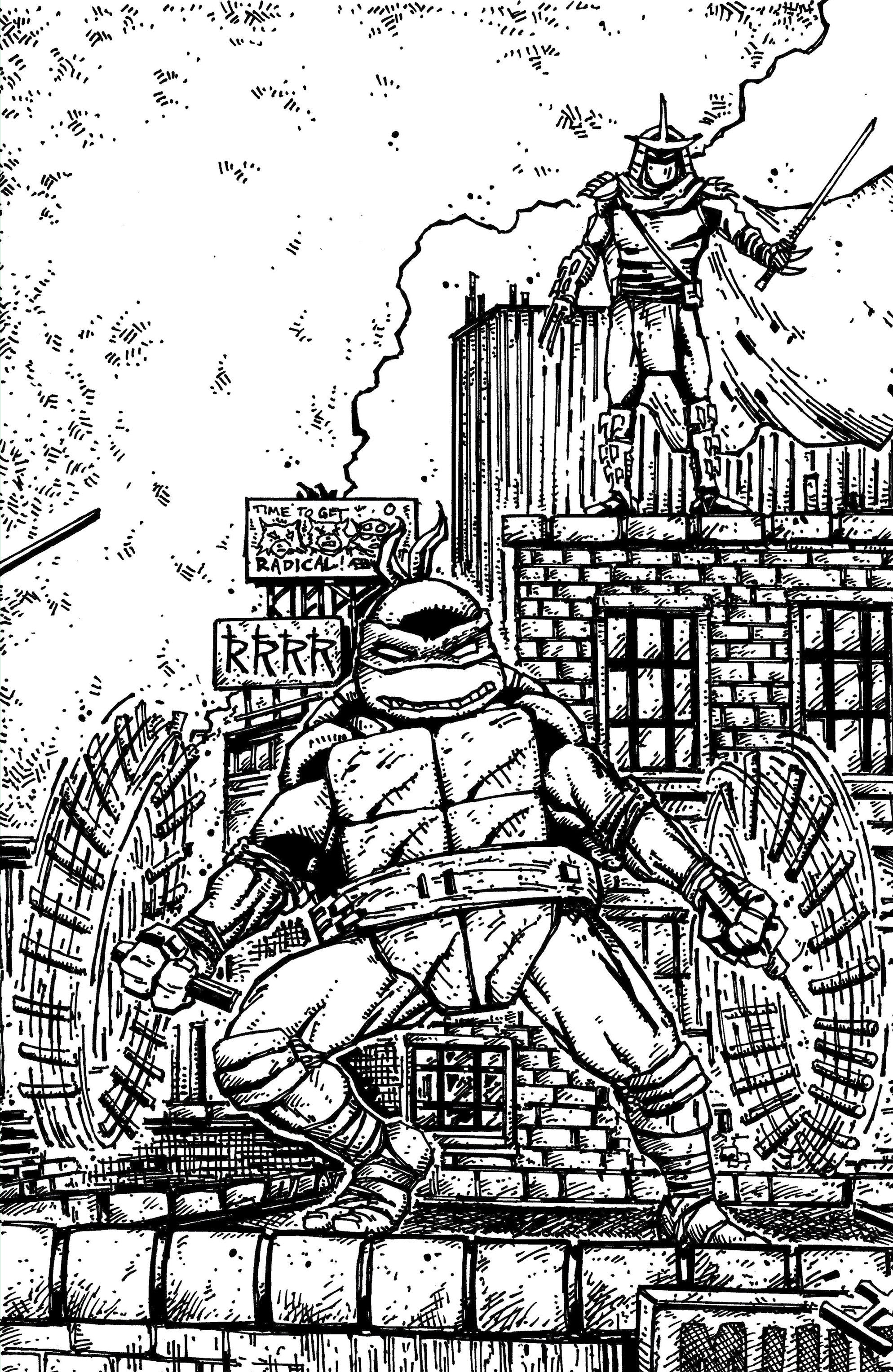 Teenage Mutant Ninja Turtles #23 Variant 1:10 (Eastman & Bishop Black & White Full Art)