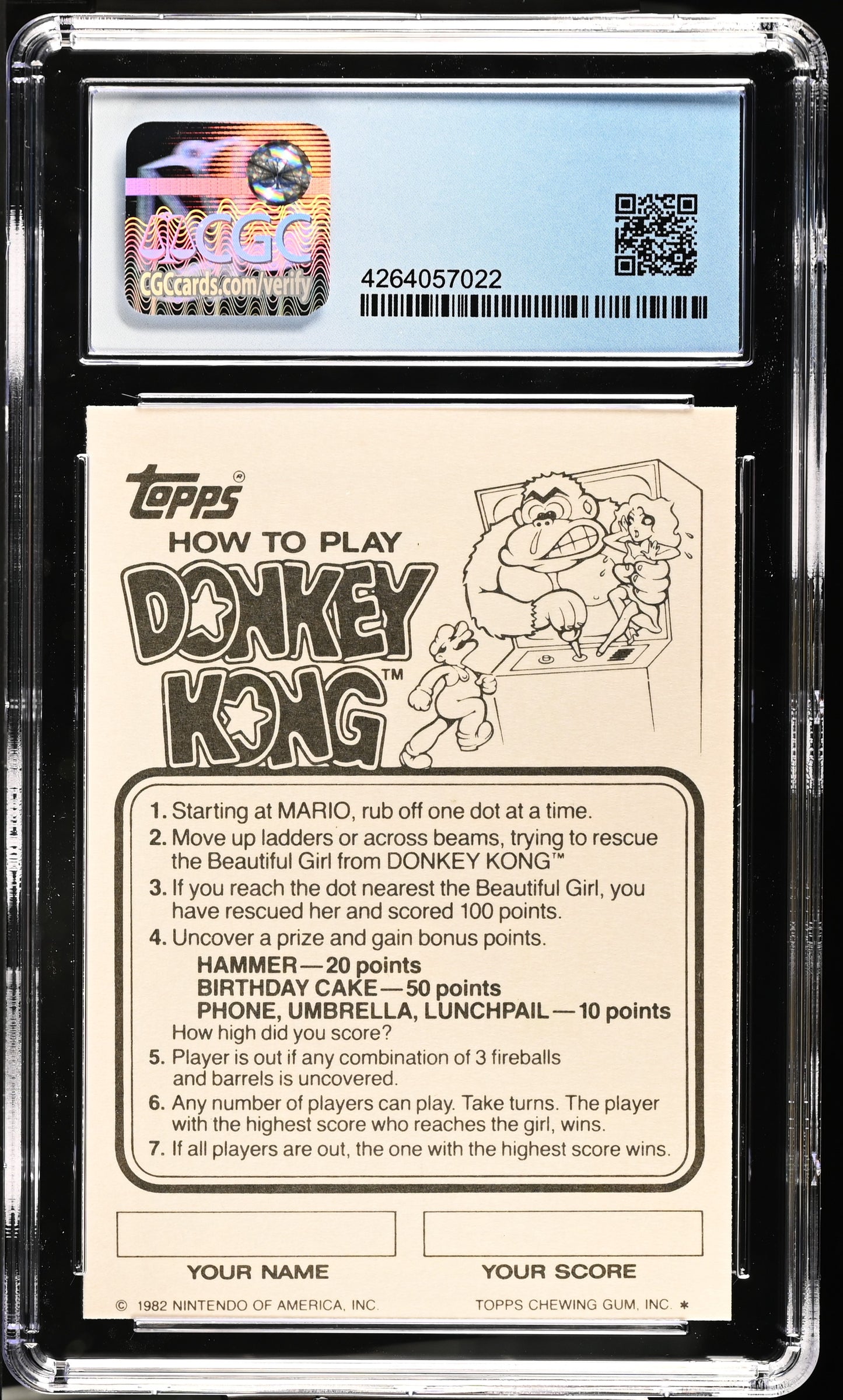 Yellow Screen CGC 8 Donkey Kong (1982)