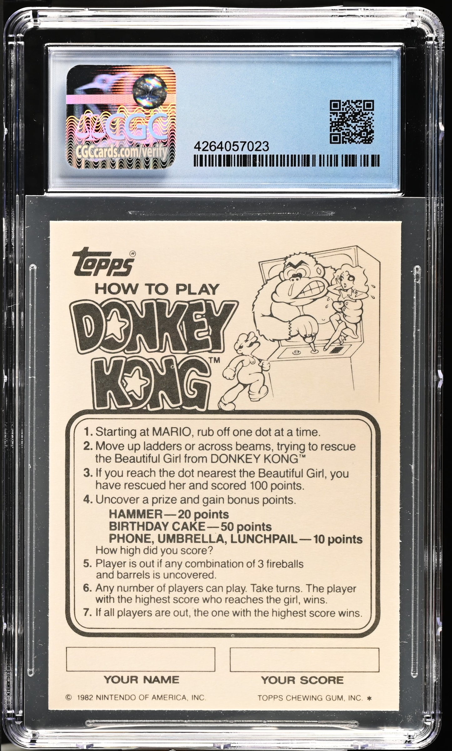 Red Screen CGC 8 Donkey Kong (1982)