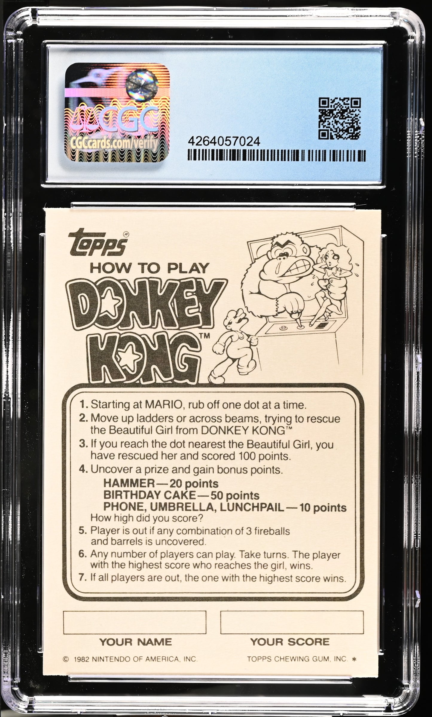 Red Screen CGC 8.5 Donkey Kong (1982)