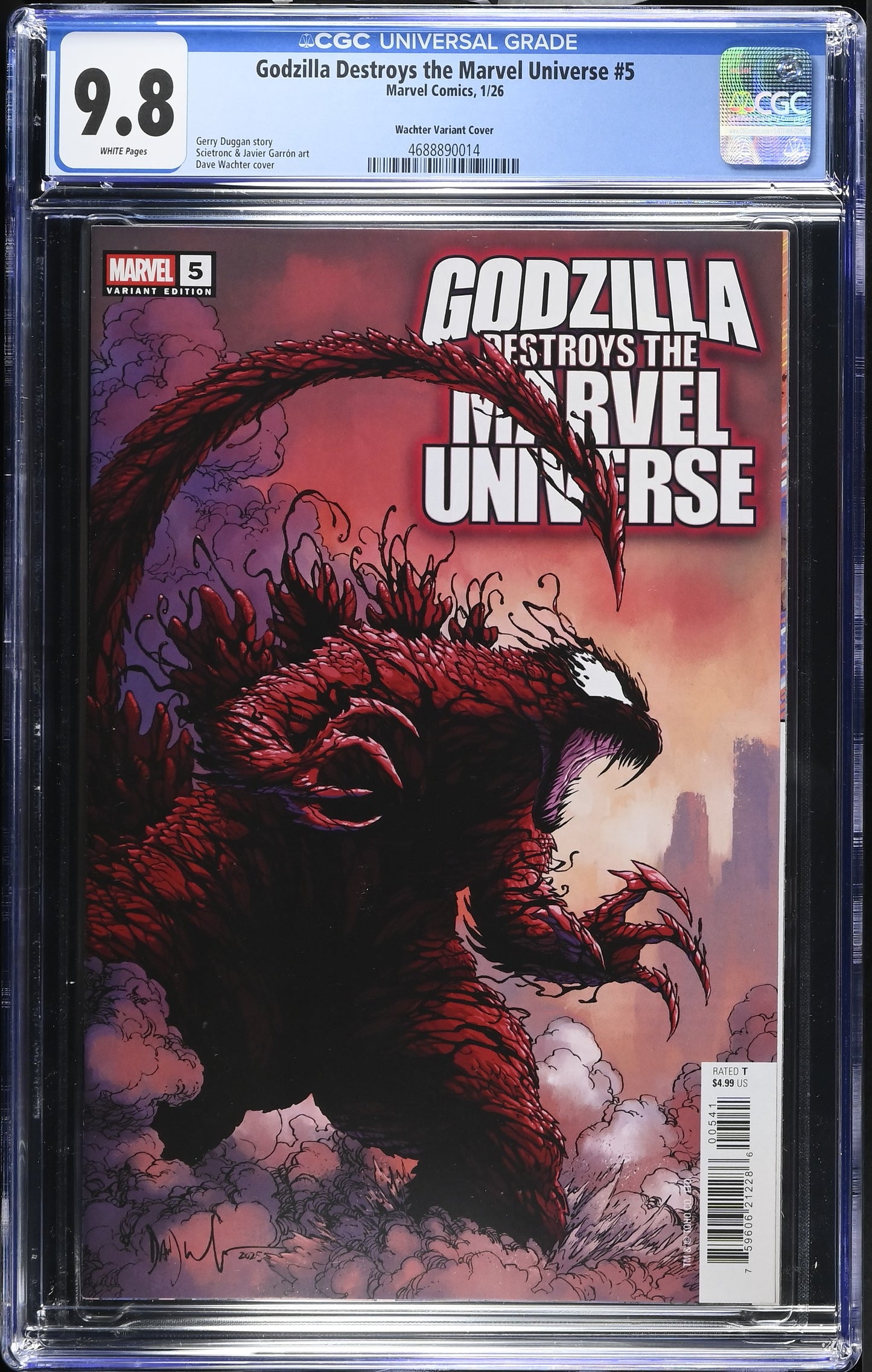 Godzilla Destroys the Marvel Universe #5 Wachter Variant Cover