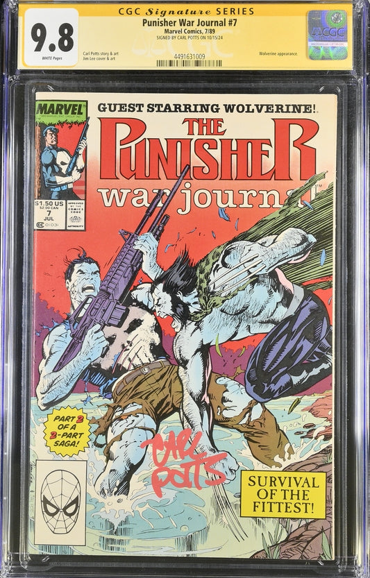 Punisher War Journal #7 CGC 9.8 Signed by Writer Carl Potts