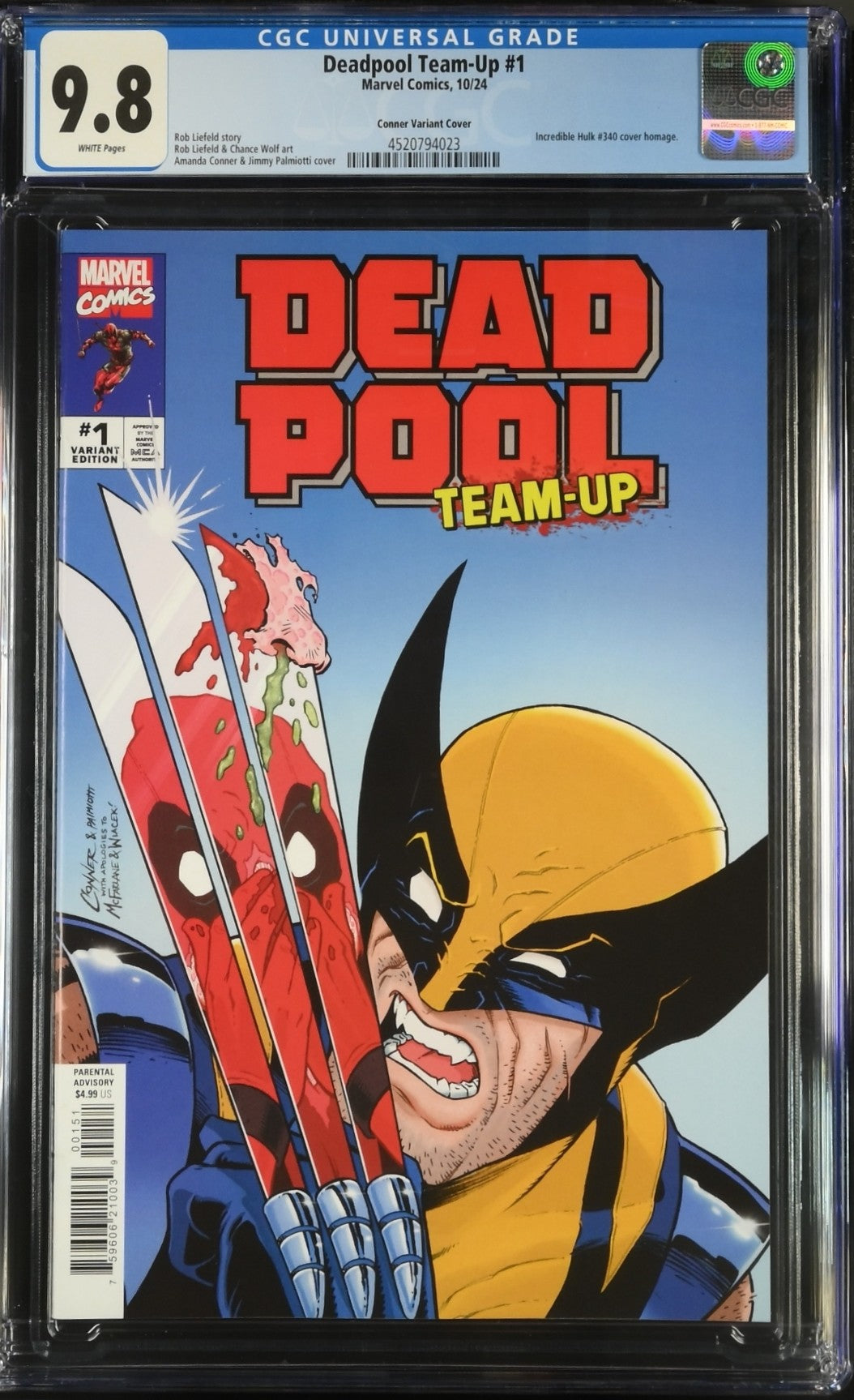 Deadpool Team-Up #1 Amanda Conner Variant CGC 9.8 (Homage Cover)