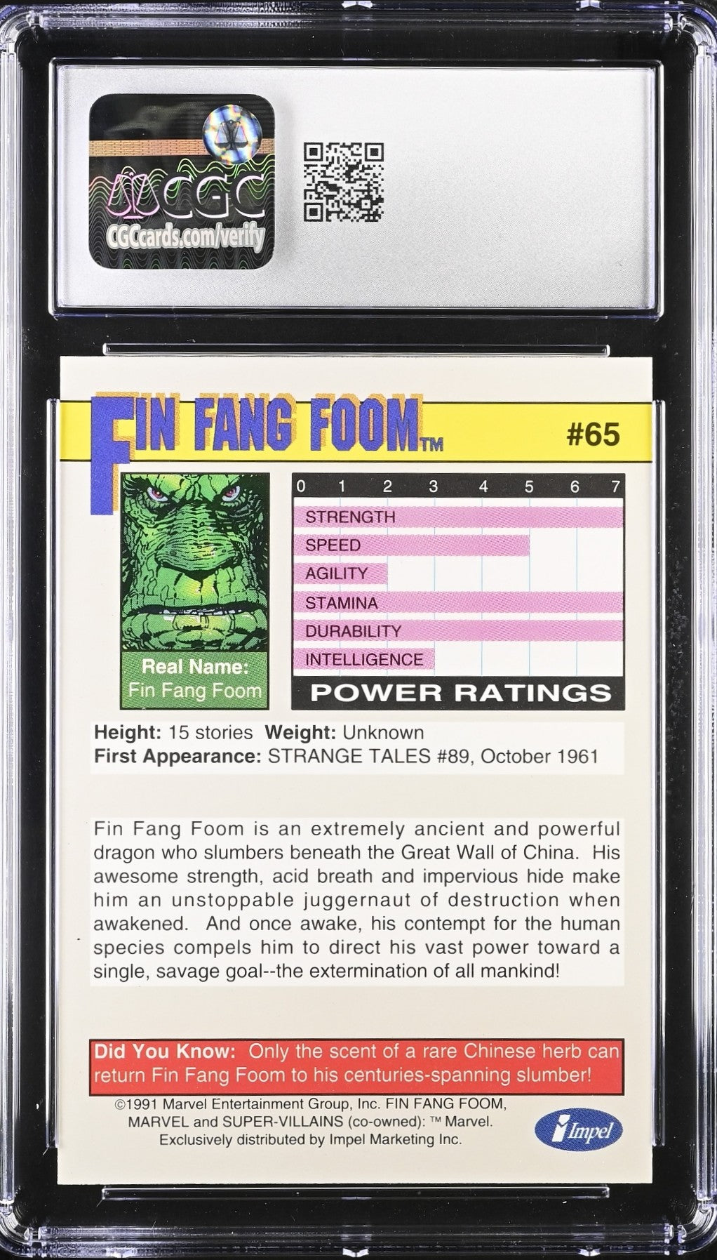 Fin Fang Foom CGC Gem Mint 10