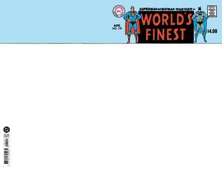 Worlds Finest Comics #195 Facsimile Edition Cover B Blank Card Stock Variant