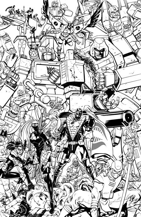 Transformers #33 Cover G Tom Reilly Energon Universe 3rd Anniversary Black & White Variant