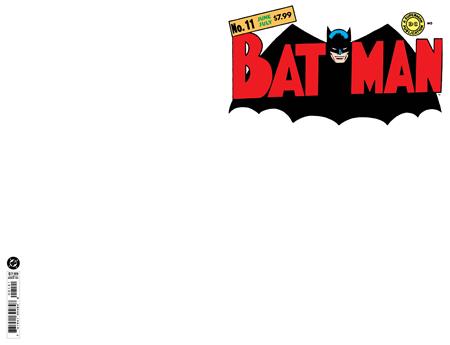Batman #11 Facsimile Edition Cover B Blank Card Stock Variant