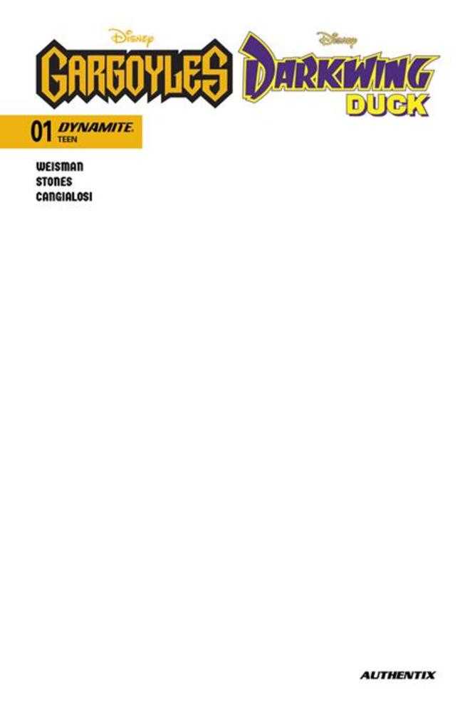 Gargoyles Darkwing Duck #1 Cover E Blank Authentix Variant