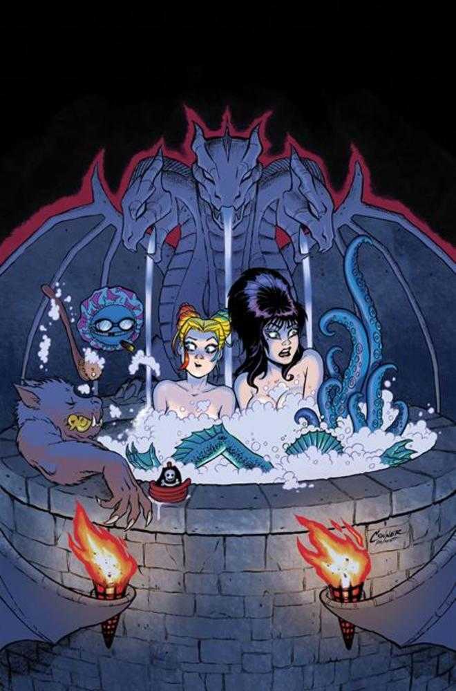 Harley Quinn X Elvira #4 Cover G Amanda Conner Hot Tub Limited Full Art Variant