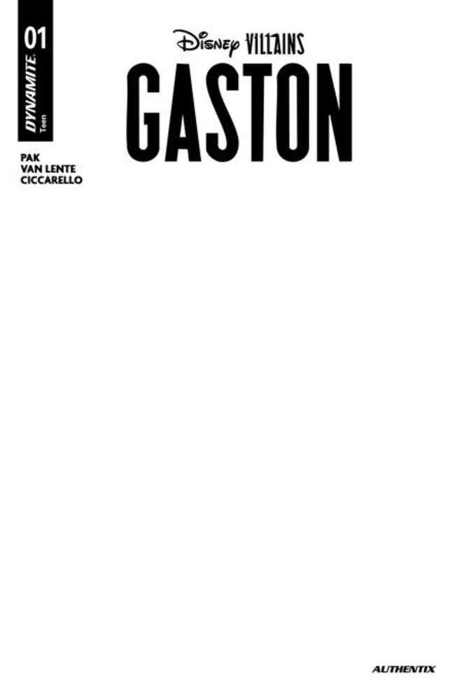 Disney Villains Gaston #1 Cover E Blank Authentix Variant