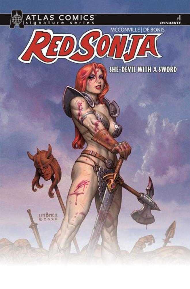 Red Sonja She Devil With A Sword #1 Cover H Joseph Michael Linsner Atlas Edition Signed By Joseph Michael Linsner Variant
