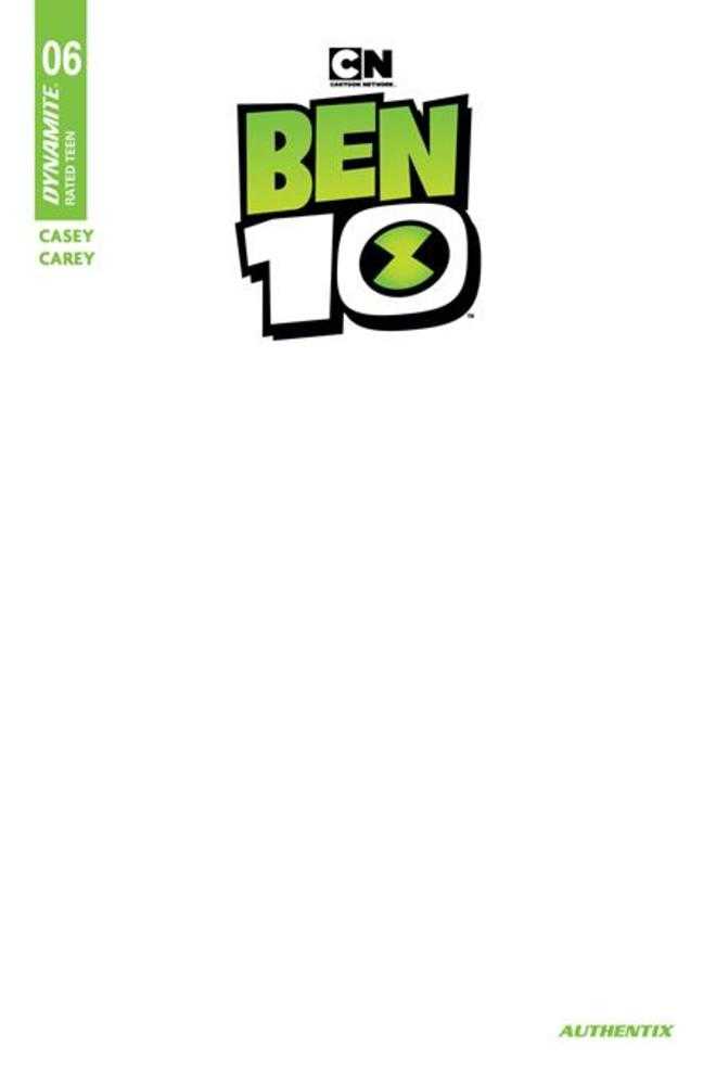 Ben 10 #6 Cover F Blank Authentix Variant