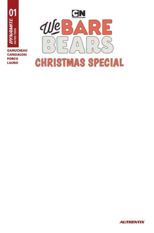 We Bare Bears Christmas Special #1 (One Shot) Cover E Blank Authentix Variant