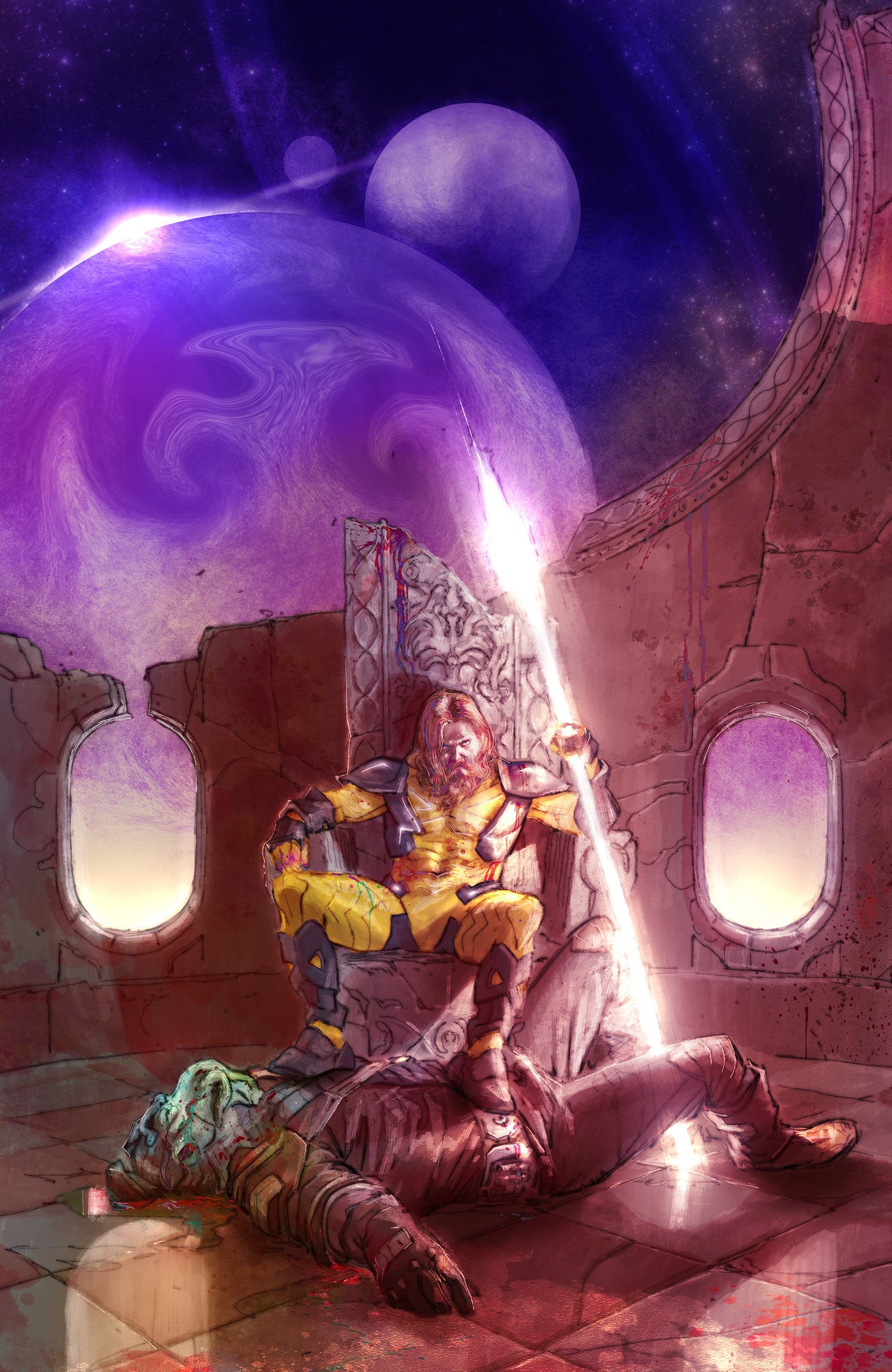Valiant Beyond: The X O Manowar #8  The God Hunt #4 Variant D (Bufi Full Art)