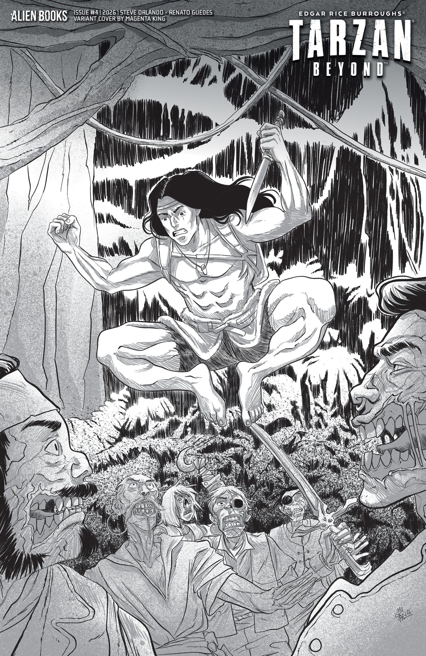 Tarzan Beyond #4 Variant D (King Black & White)