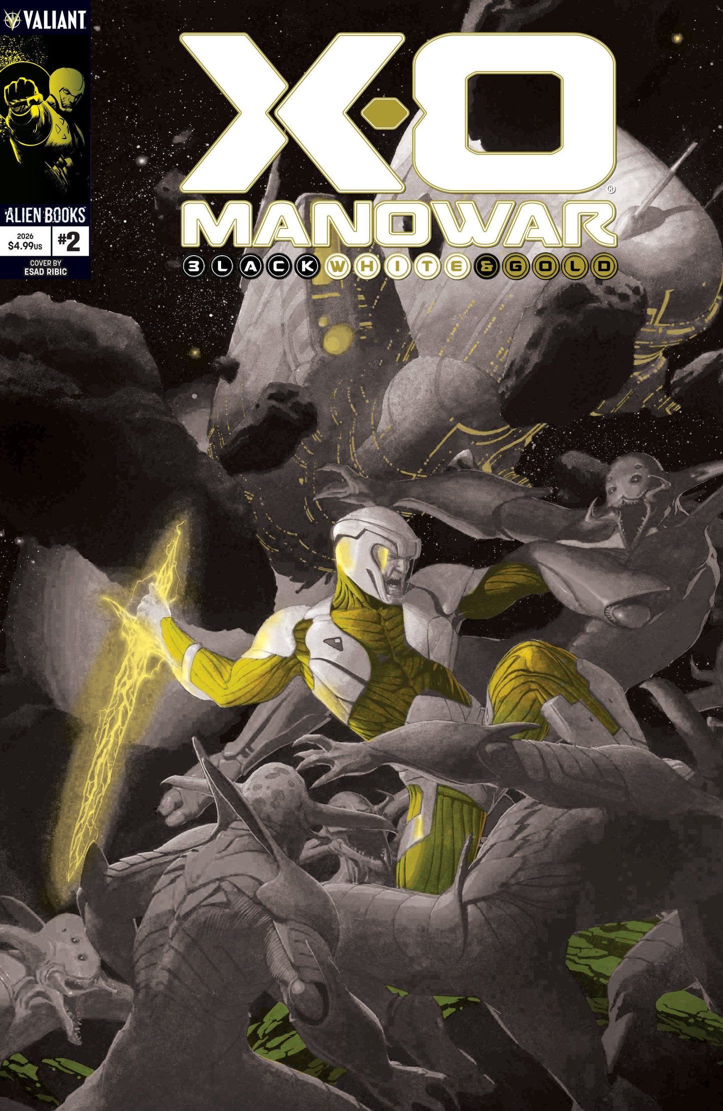 X O Manowar: Black, White & Gold #2 Variant B (Ribic Black, White & Gold Variant)