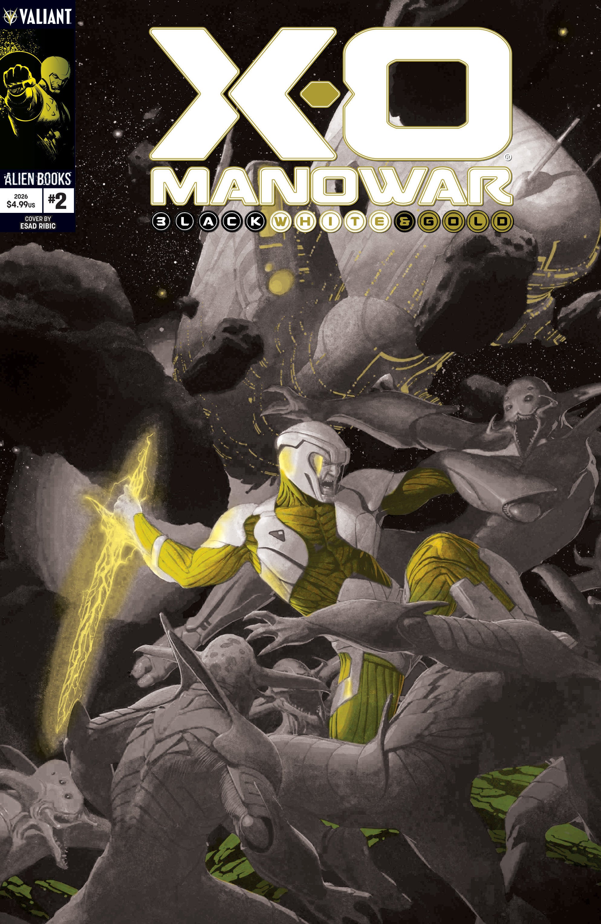 X O Manowar: Black, White & Gold #2 Variant B (Ribic Black, White & Gold Variant)