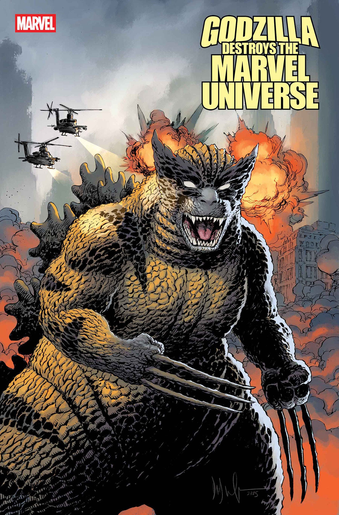 Godzilla Destroys The Marvel Universe #4 Dave Wachter Marvelzed Wolverine-Zilla Variant