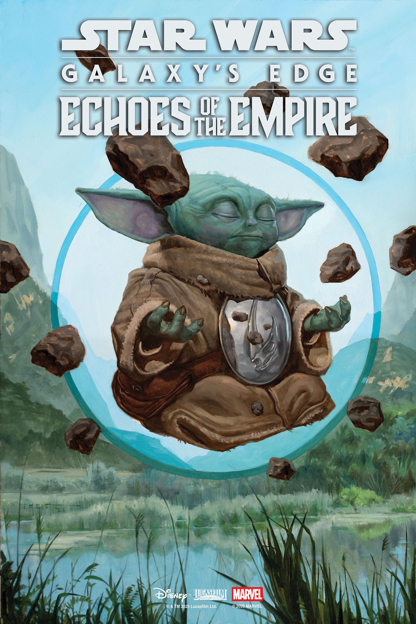 Star Wars: Galaxy's Edge   Echoes Of The Empire #1 E.M. Gist Mandalorian & Grogu Variant