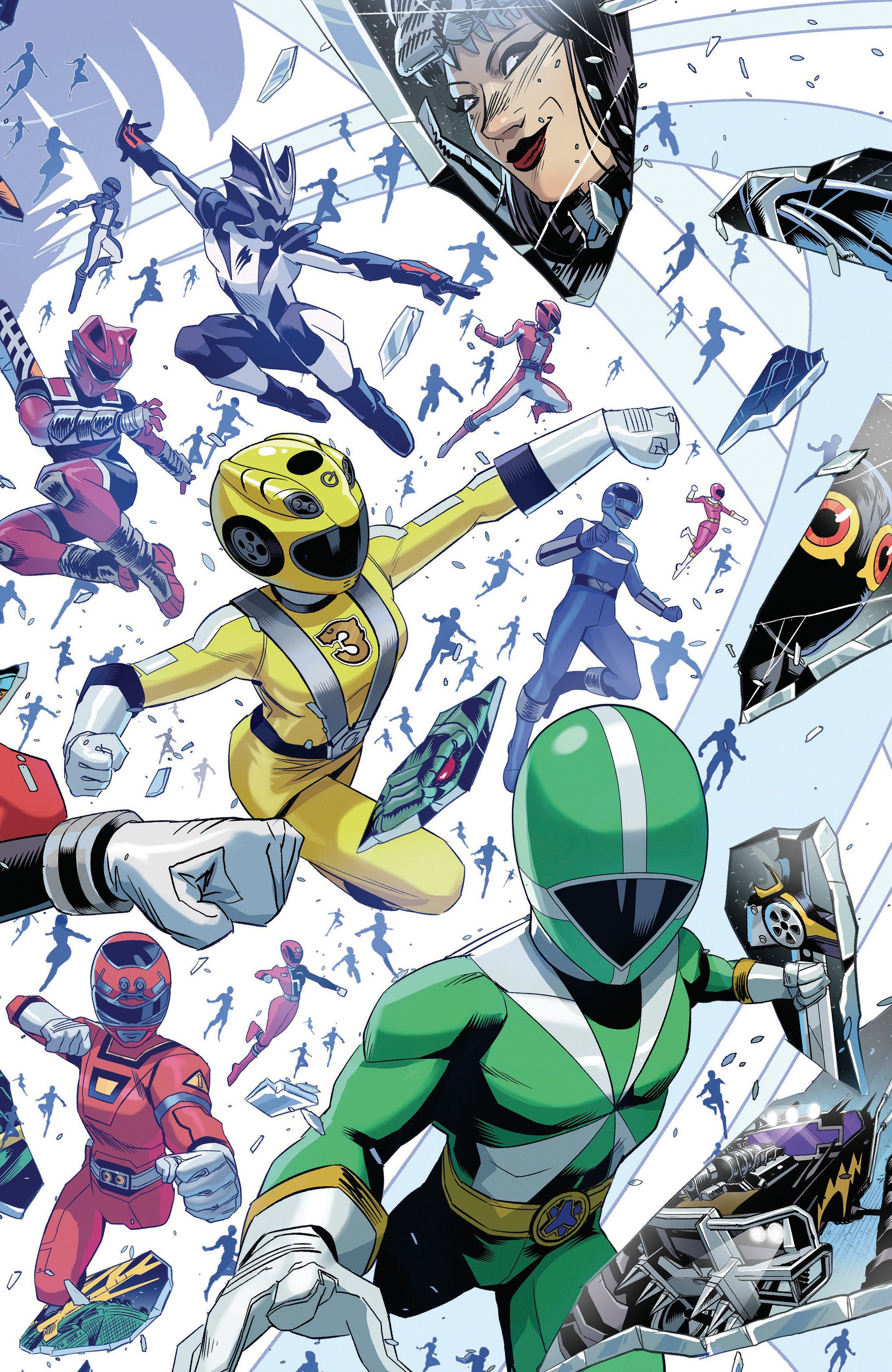 Power Rangers Unlimited #4 C Every Ranger Ever Card Stock Connecting Variant (Full Art, Zonno)