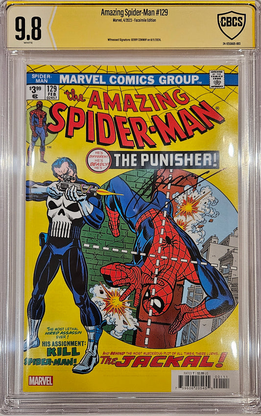 AMAZING SPIDER-MAN #129 FACSIMILE EDITION CBCS 9.8 (SIGNED - GERRY CONWAY)