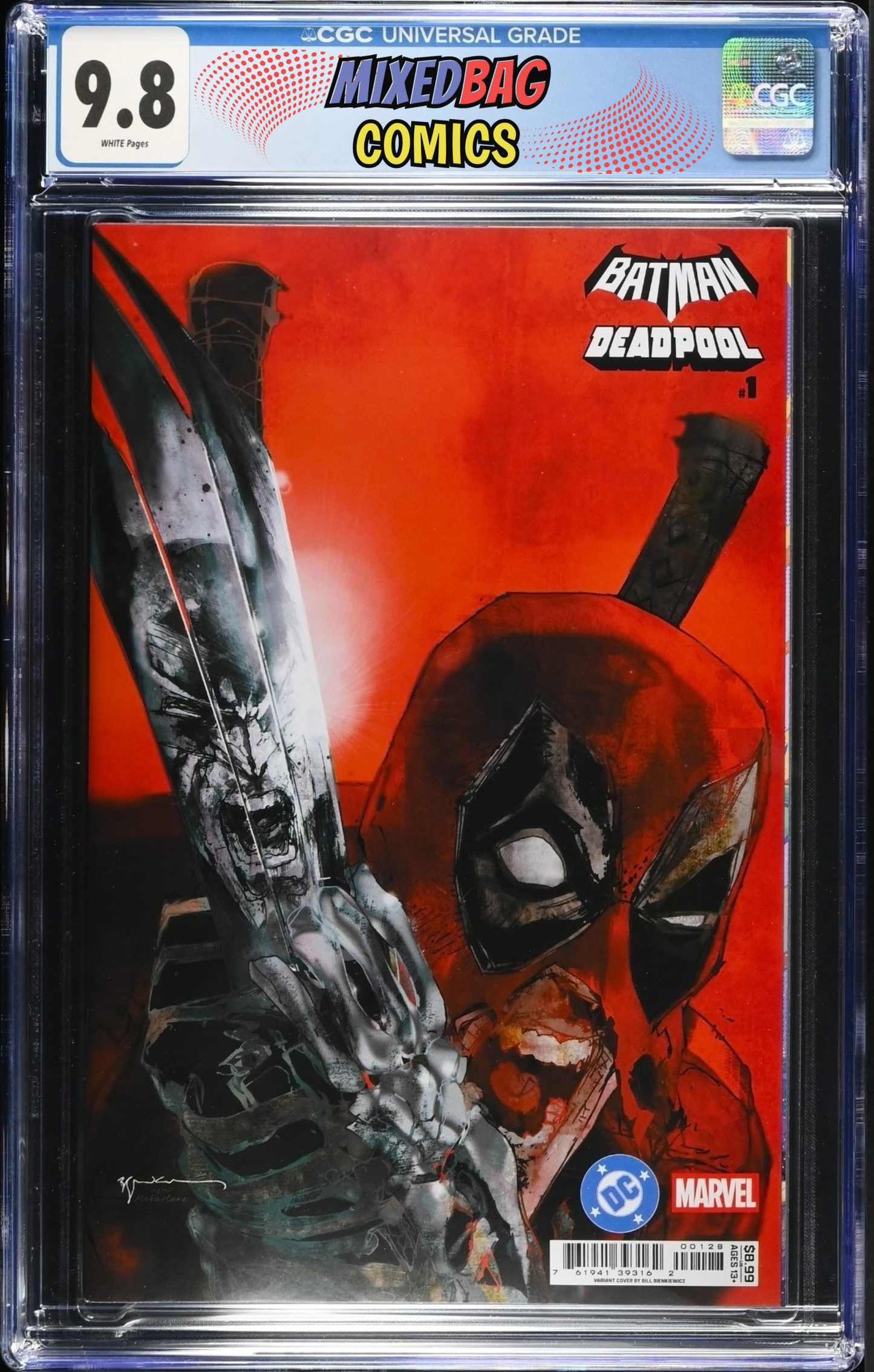 DC/Marvel Batman/Deadpool #1 Sienkiewicz Homage Variant CGC 9.8