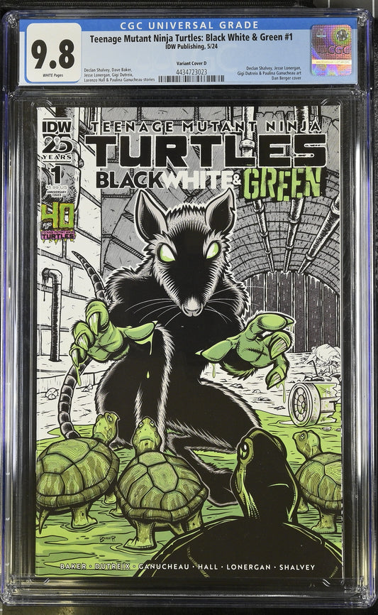 Teenage Mutant Ninja Turtles: Black White & Green #1 Variant Cover D CGC 9.8