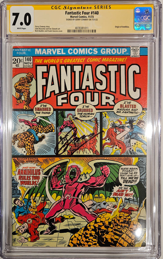 FANTASTIC FOUR #14O CGC 7.0 (SIGNED - GERRY CONWAY)