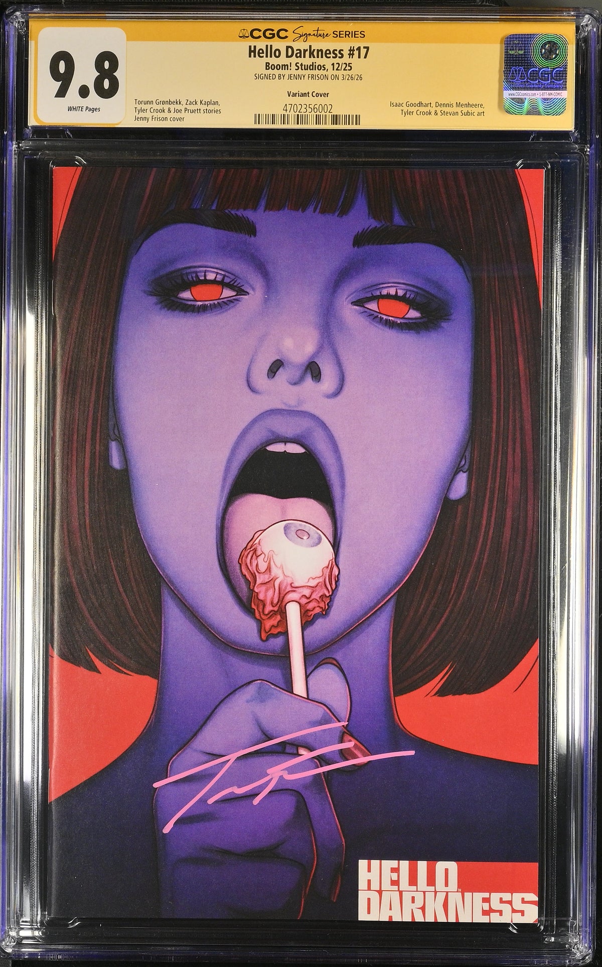 Hello Darkness #17 CGC 9.8 Frison Variant Signed Jenny Frison