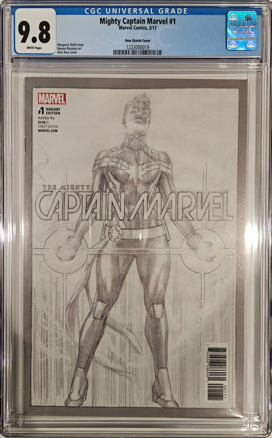 MIGHTY CAPTAIN MARVEL #1 CGC 9.8 ALEX ROSS SKETCH VARIANT