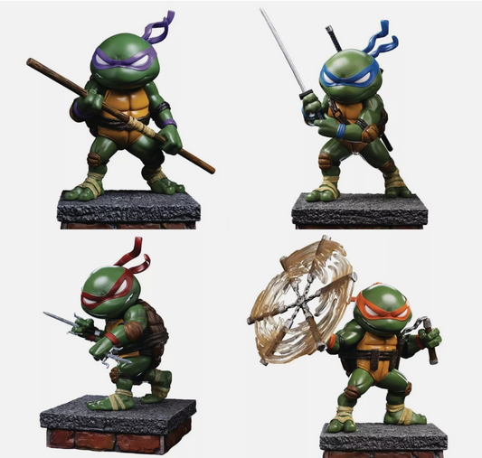 Iron Studios TMNT V2 SDCC 2023 MiniCo PX Exclusive Set Of 4 Turtles Statues