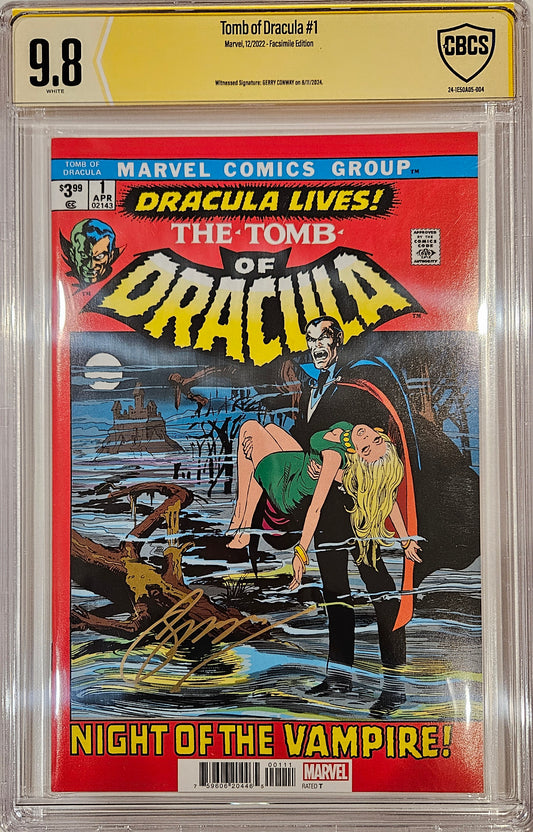 TOMB OF DRACULA #1 FACSIMILE EDITION CBCS 9.8 (SIGNED - GERRY CONWAY)