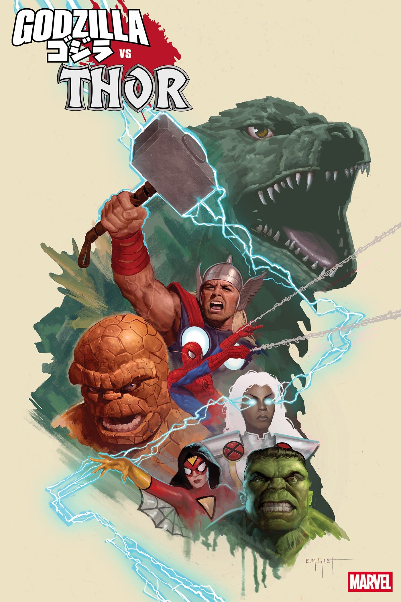 Godzilla vs Thor #1 Em Gist Marvel Universe Variant