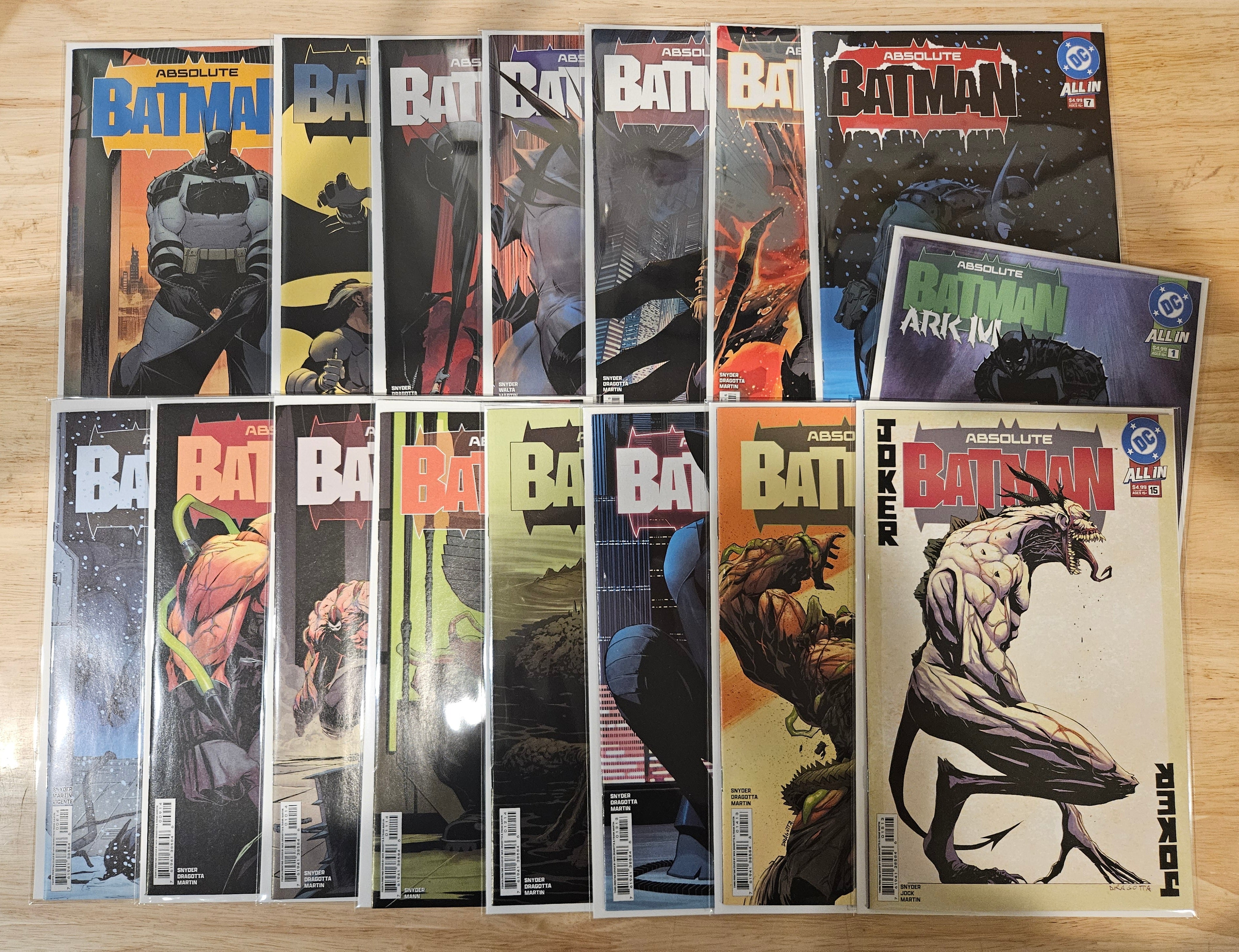 Absolute Batman Set #1-15 + Ark M #1 (Various 2026 Printings)