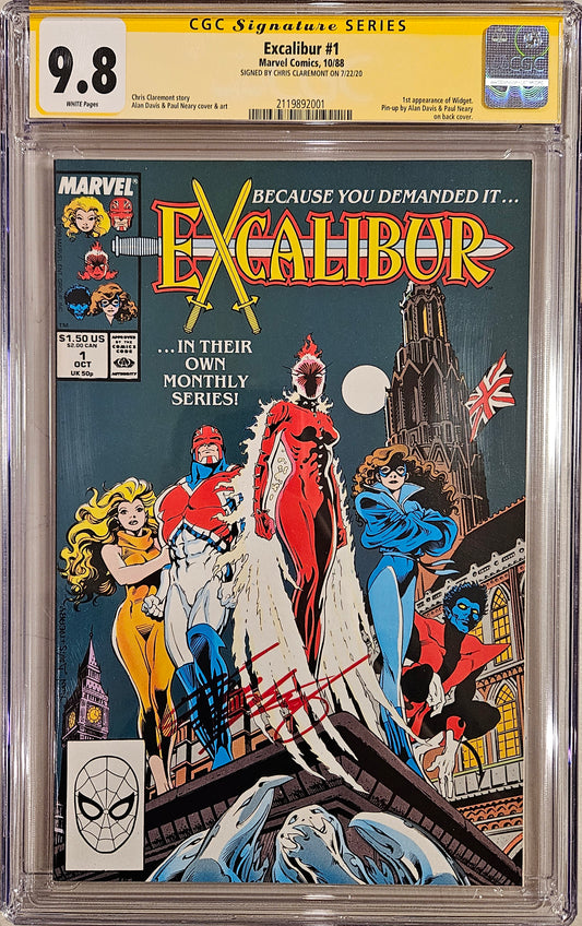 Excalibur #1 CGC 9.8 Signed by Chris Claremont