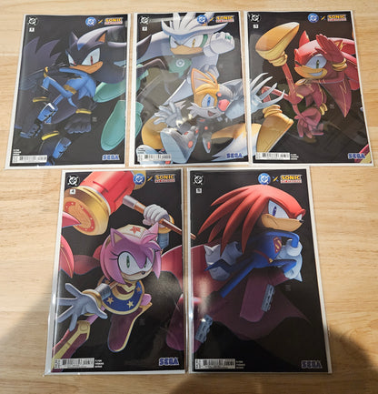 DC X Sonic the Hedgehog #1-#5 Deegeemin Connecting Cover Set